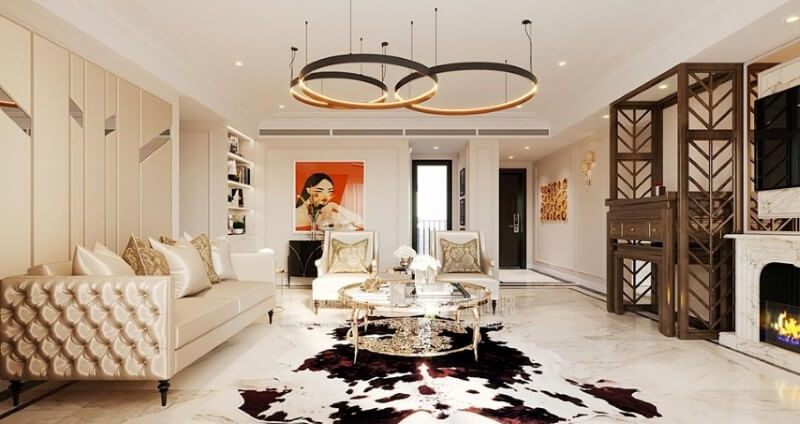 Thiết kế nội thất phòng khách chung cư cao cấp và tiện nghi