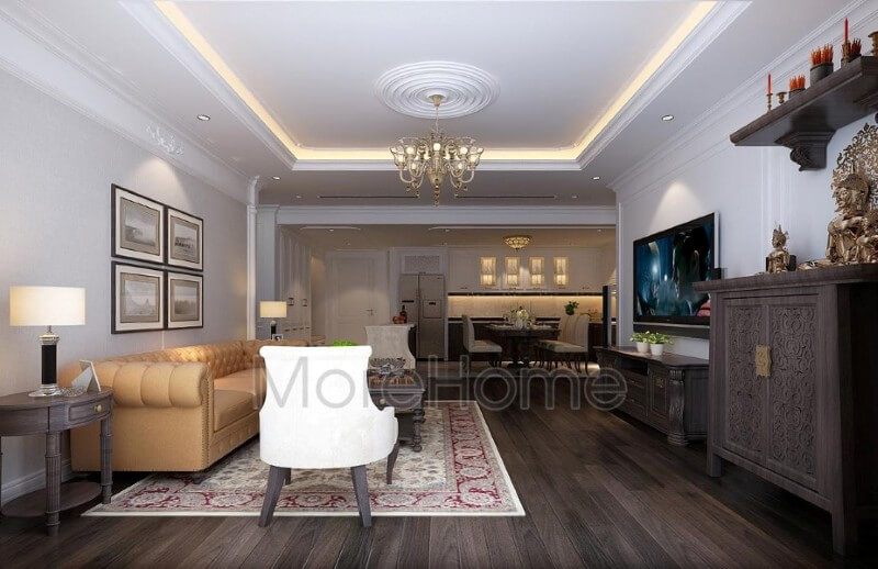 Nội thất phòng khách chung cư ấn tượng và nổi bật hơn với những món đồ nội thất gỗ tự nhiên