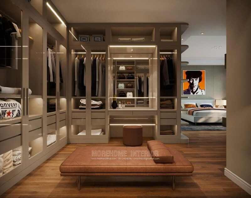 Bố trí phòng ngủ master đẹp với ý tưởng thiết kế phòng ngủ liền phòng thay đồ